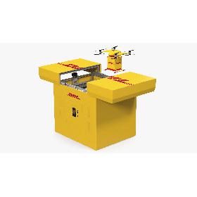 DHL Express Station with Delivery Drone 3D